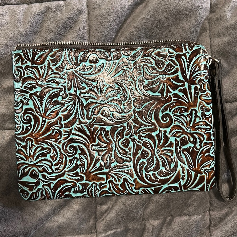 Patricia Nash leather clutch/wristlet